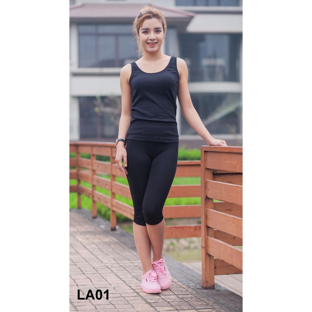 Quần legging dáng lửng (mầu đen) co giãn 4 chiều cho sz từ 40 - 60kg