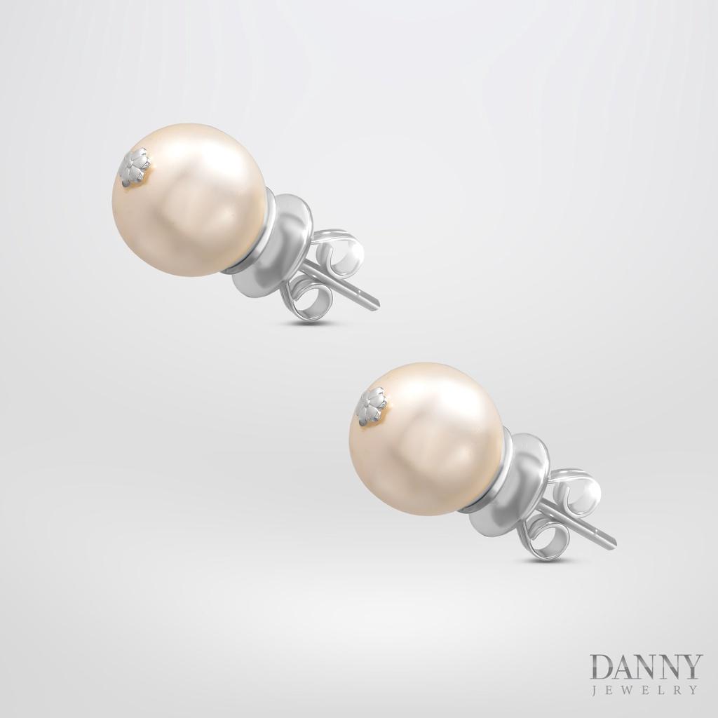 Bông Tai Nữ Danny Jewelry Bạc 925 Ngọc Ốc Xi Rhodium/Vàng hồng BT0049