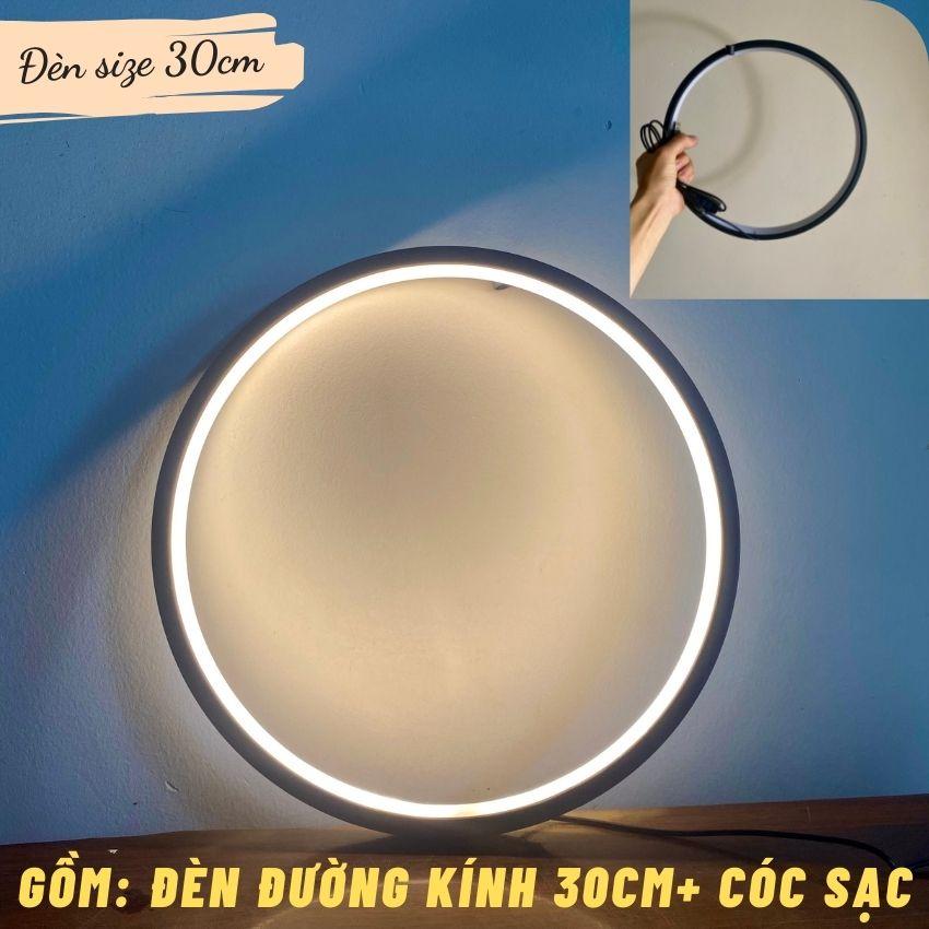 Vòng tròn đèn led trang trí tiểu cảnh, Vòng hào quang tôn dáng tượng, lũa, cây cảnh decor trang trí tượng gốm tiểu cảnh