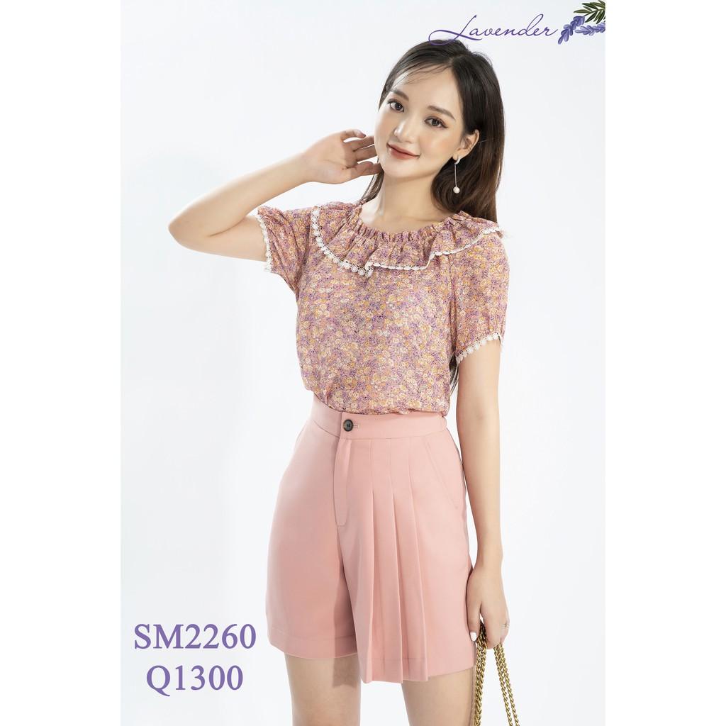 Áo Sơ mi nữ hoa nhí cổ thuyền cho các nàng công sở Hàng xưởng VN chất đẹp