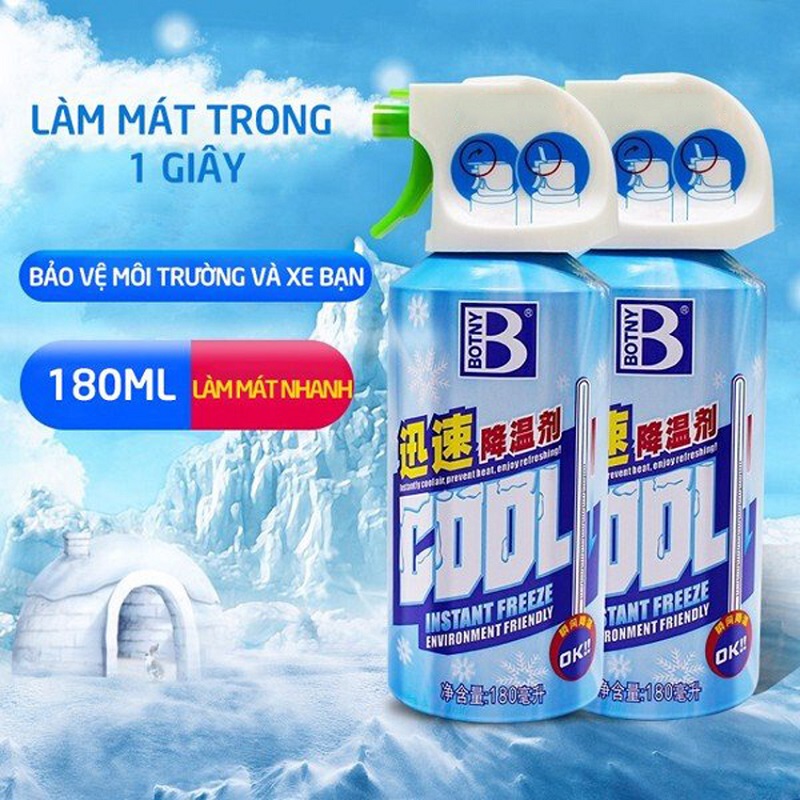 Bình Xịt Làm Lạnh Cấp Tốc, Chai Xịt Làm Lạnh Tức Thì Yên Xe Máy, Ôtô Cao Cấp, Làm Mát Cơ Thể, Không Khí