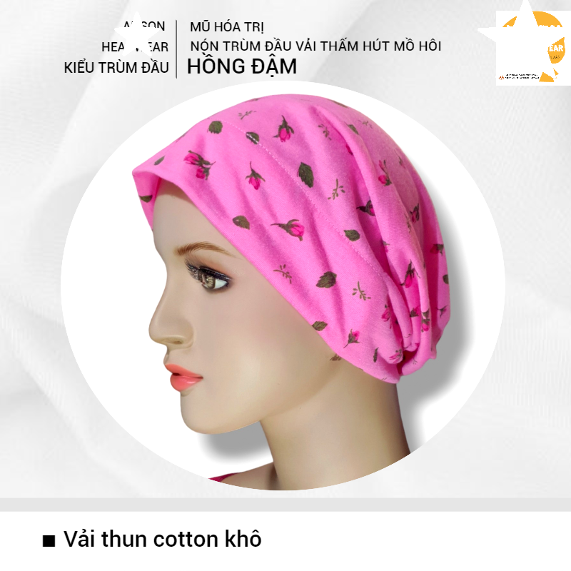 [NÓN THUN COTTON KHÔ] [1 lớp] Nón vải trùm đầu, beanies, mũ vải, khăn đội đầu, khăn che đầu, cancer hat chemo hat