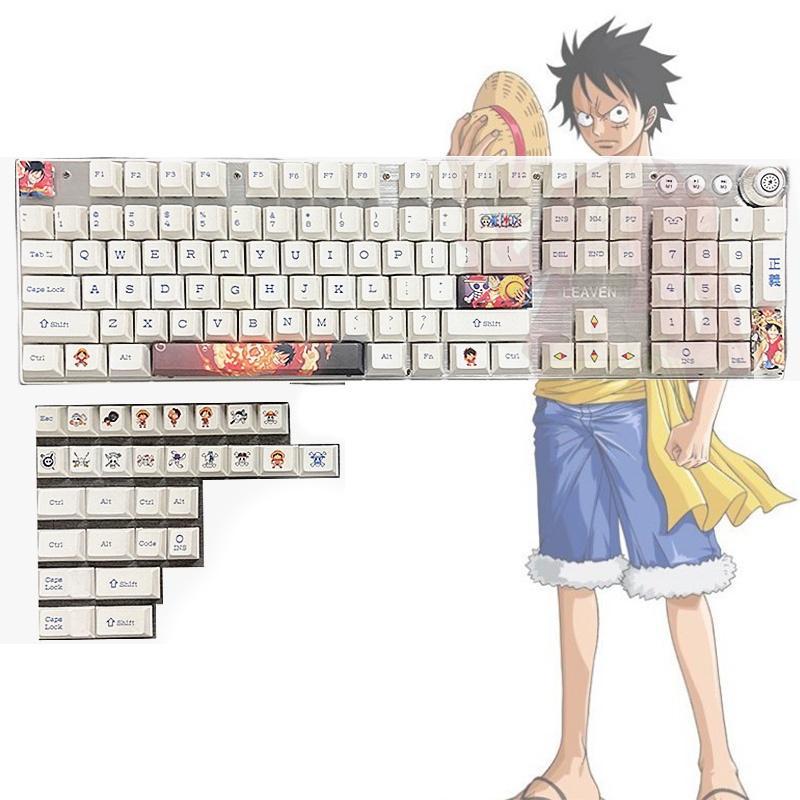 One Piece Luffy Keycaps Bàn phím cơ Keycap PBT 5 mặt Thuốc nhuộm thăng hoa Anime Key Caps cho Cherry Profile 87 104 108 Phím