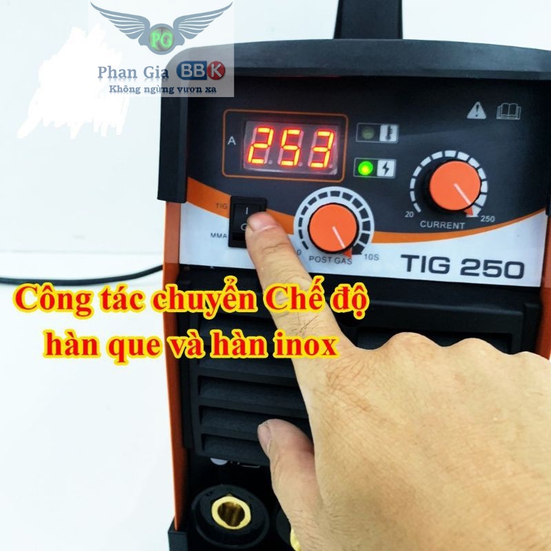 MÁY HÀN  TIG + QUE  2 CHỨC NĂNG 250E - TẶNG ĐẦY ĐỦ PHỤ KIỆN HÀN TIG VÀ QUE