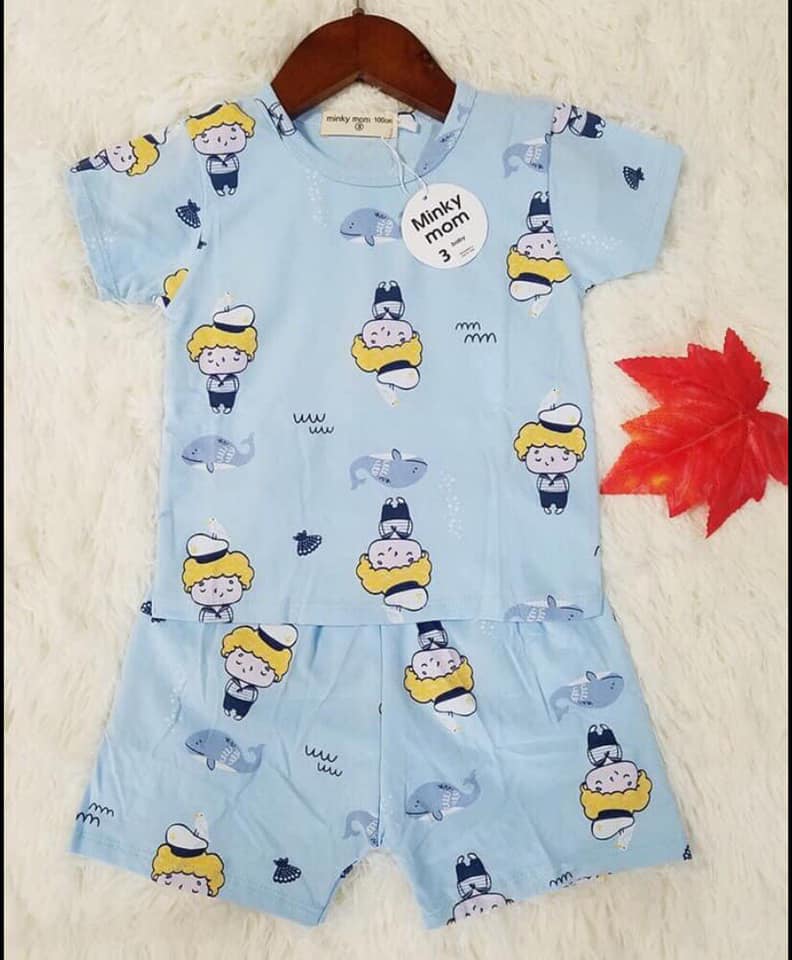 Combo 2 bộ Thun lạnh Minky mom hoạt hình siêu đẹp
