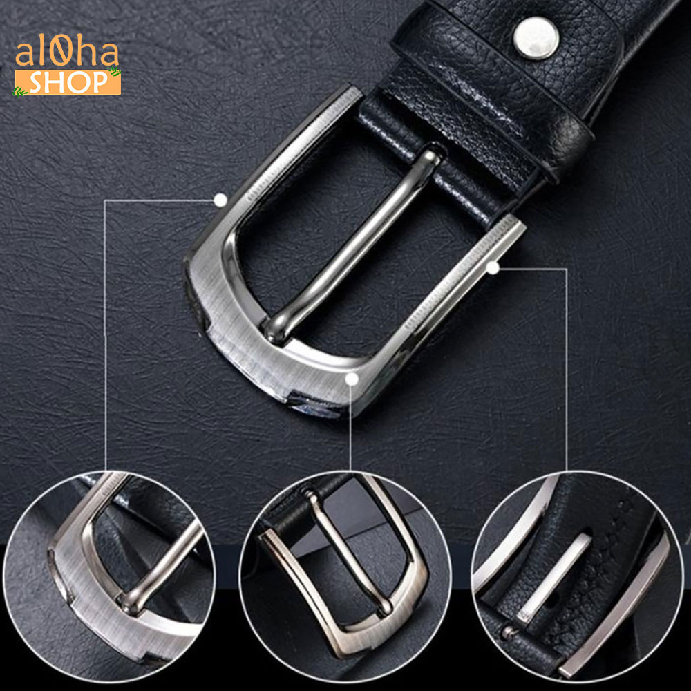 Thắt lưng Classic khoá kim gài da nam cao cấp - al0ha Shop