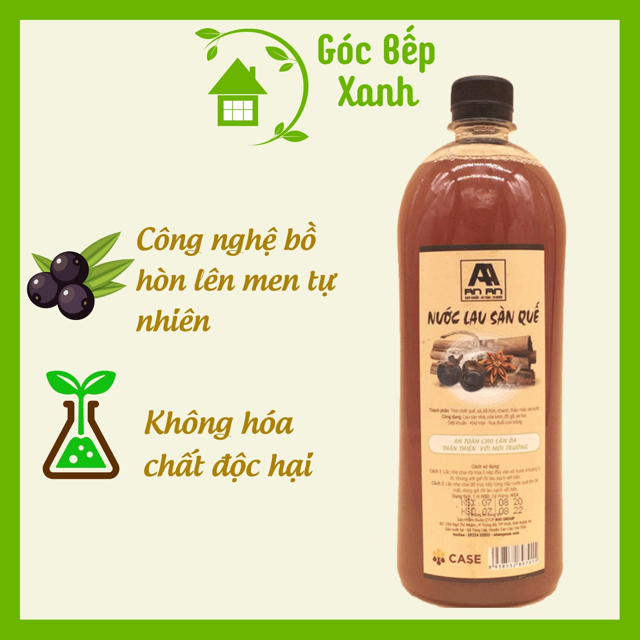 Nước lau sàn hữu cơ An An Quế Dung tích 1 Lít, chiết xuất bồ hòn thiên nhiên