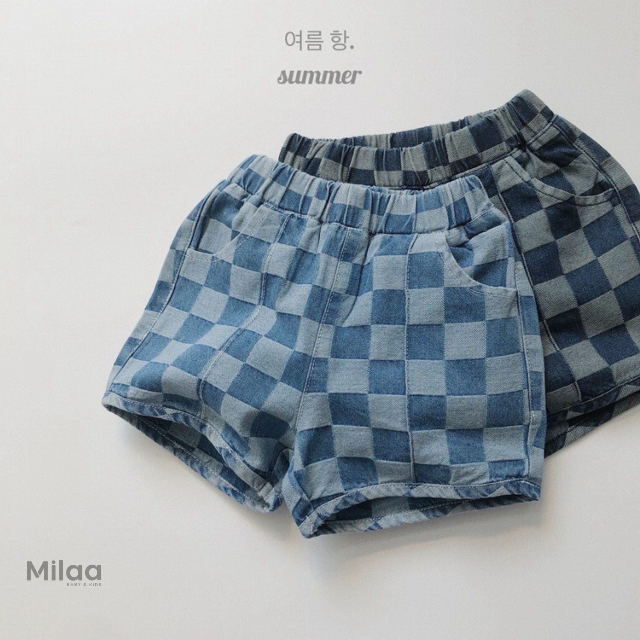 Quần Short Denim Caro Mềm Mịn Cho Bé Trai Bé Gái MiLaa Kids