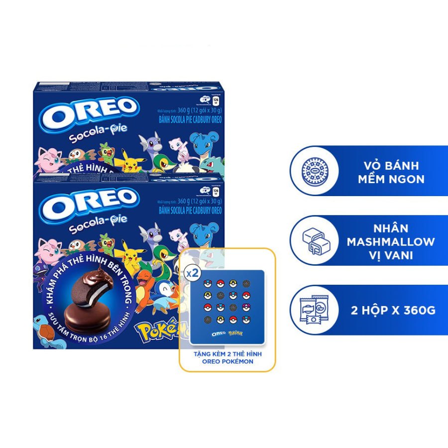 Combo 2 Hộp Bánh OREO Socola Pie 2x360g