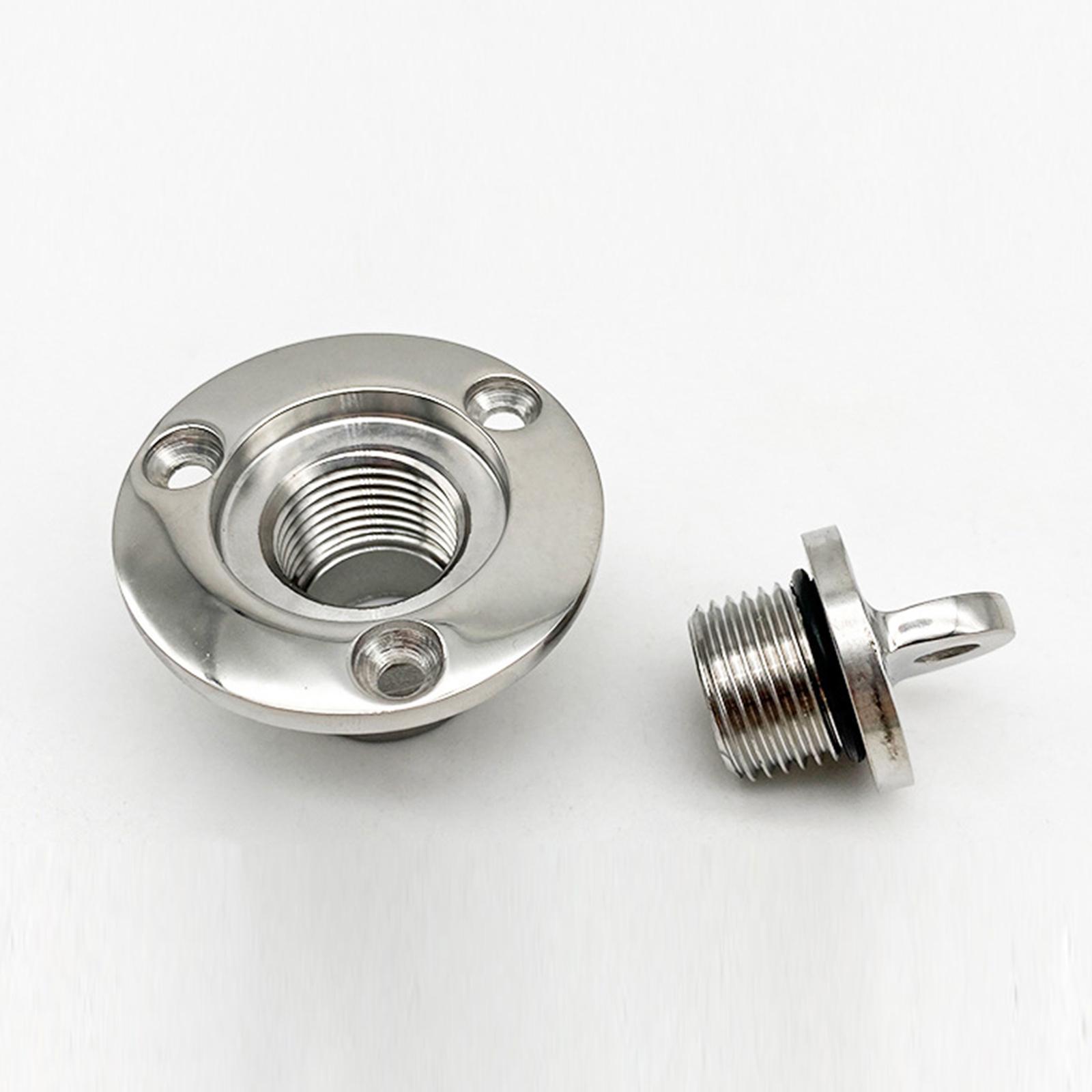 Boat Drain Plug with Screws Round Universal Threaded Boat Transom Drain Plug