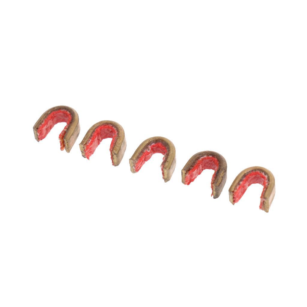 5 Pieces Bow String Buckle Clips Nocking Point + 1pc Archery Finger Guard