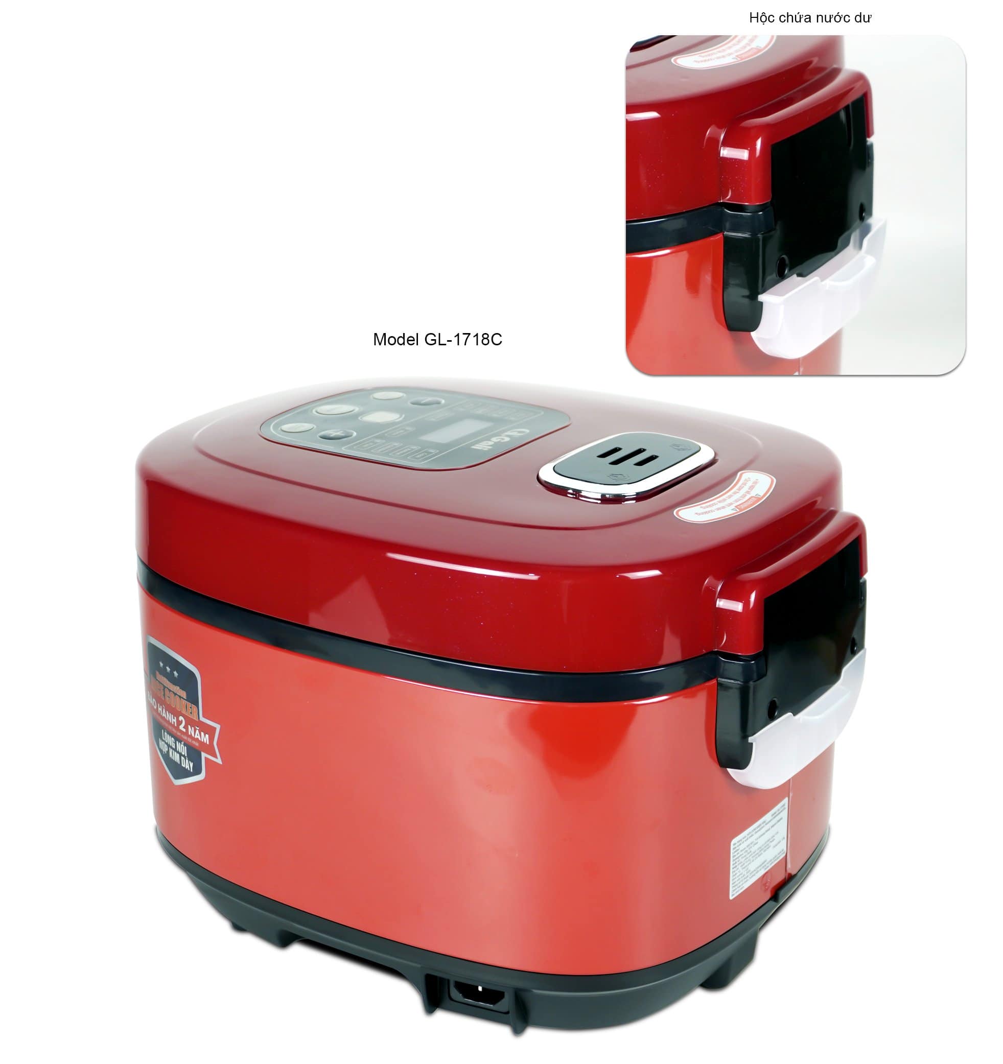 Nồi Cơm Điện Gali GL-1718C. Dung tích 1,8L đa chức năng nấu như nấu Lẩu, Chè, Soup,... Hàng chính hãng, bảo hành 24 tháng