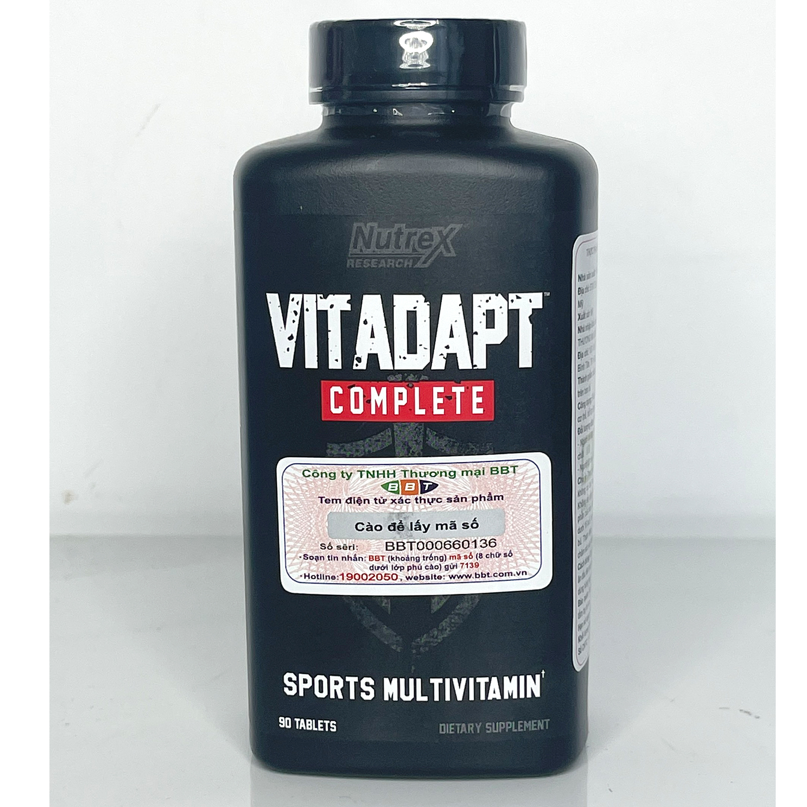 Combo Viên uống Vitamin Vitadapt của Nutrex hộp 90 viên hỗ trợ bổ sung vitamin khoáng chất thể thao đa năng cho người tập gym & Bình lắc 600ml (Mẫu ngẫu nhiên)