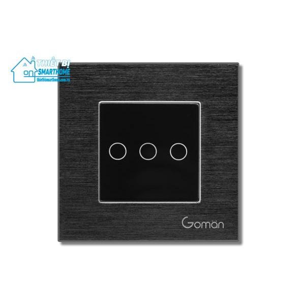 Công tắc đèn WIFI mặt nhôm 3 nút GOMAN GM-W3G86-223S/B/G