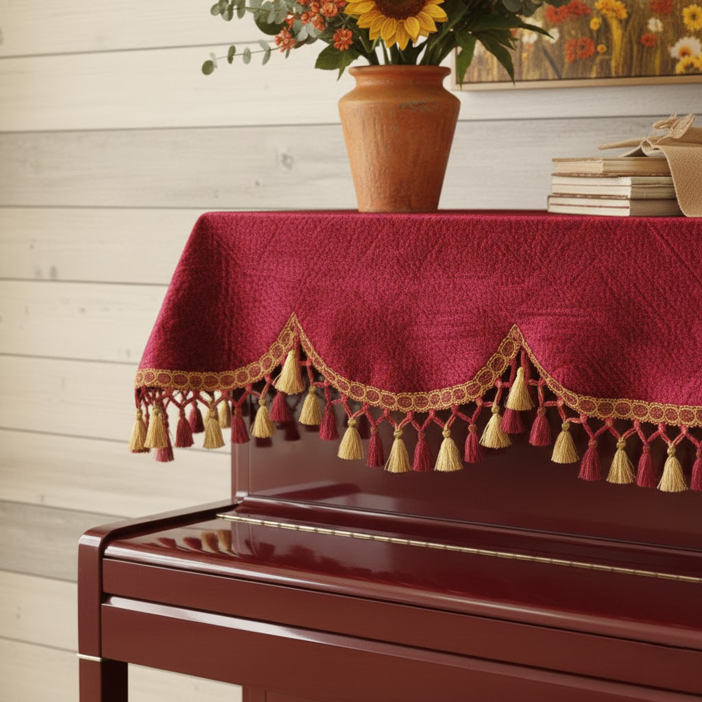 Khăn phủ đàn piano cơ đàn piano điện tử 88 phím sang trọng cổ điển trang trí giáng sinh noel năm mới Tết