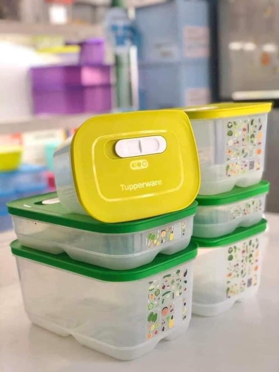 Bộ Hộp Tupperware Trữ Mát Có Nút Hô Hấp Ventsmart 6 Hộp - Nữ Hoàng Trữ Mát - Tươi Đến 3 Tuần
