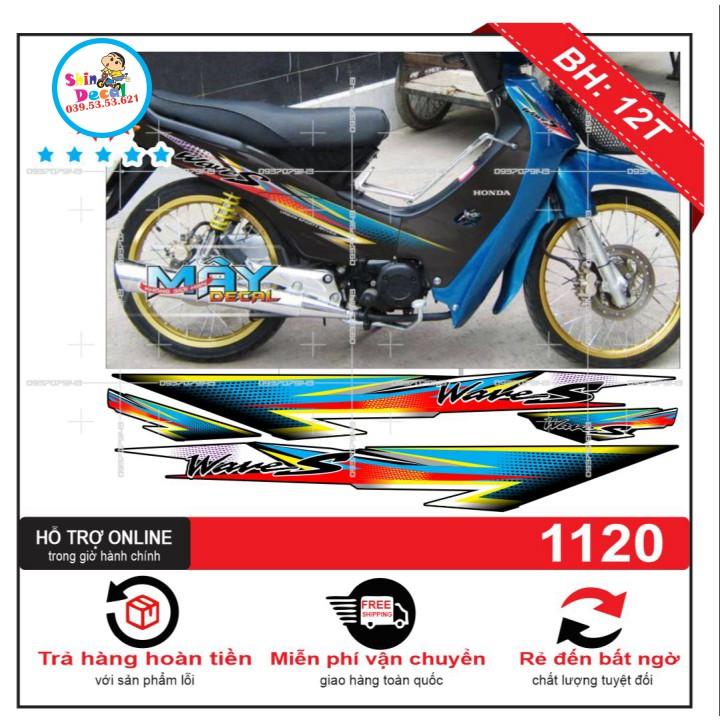 Tem xe wave nhỏ đời đầu xanh đen