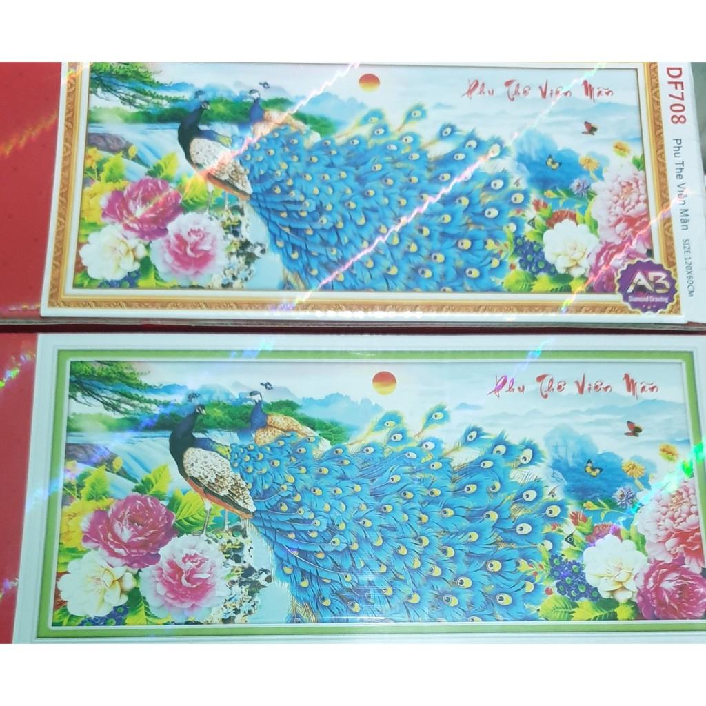 Tranh đá công xanh phu thê viên mãn DF708 - kích thước: 120 * 60cm.