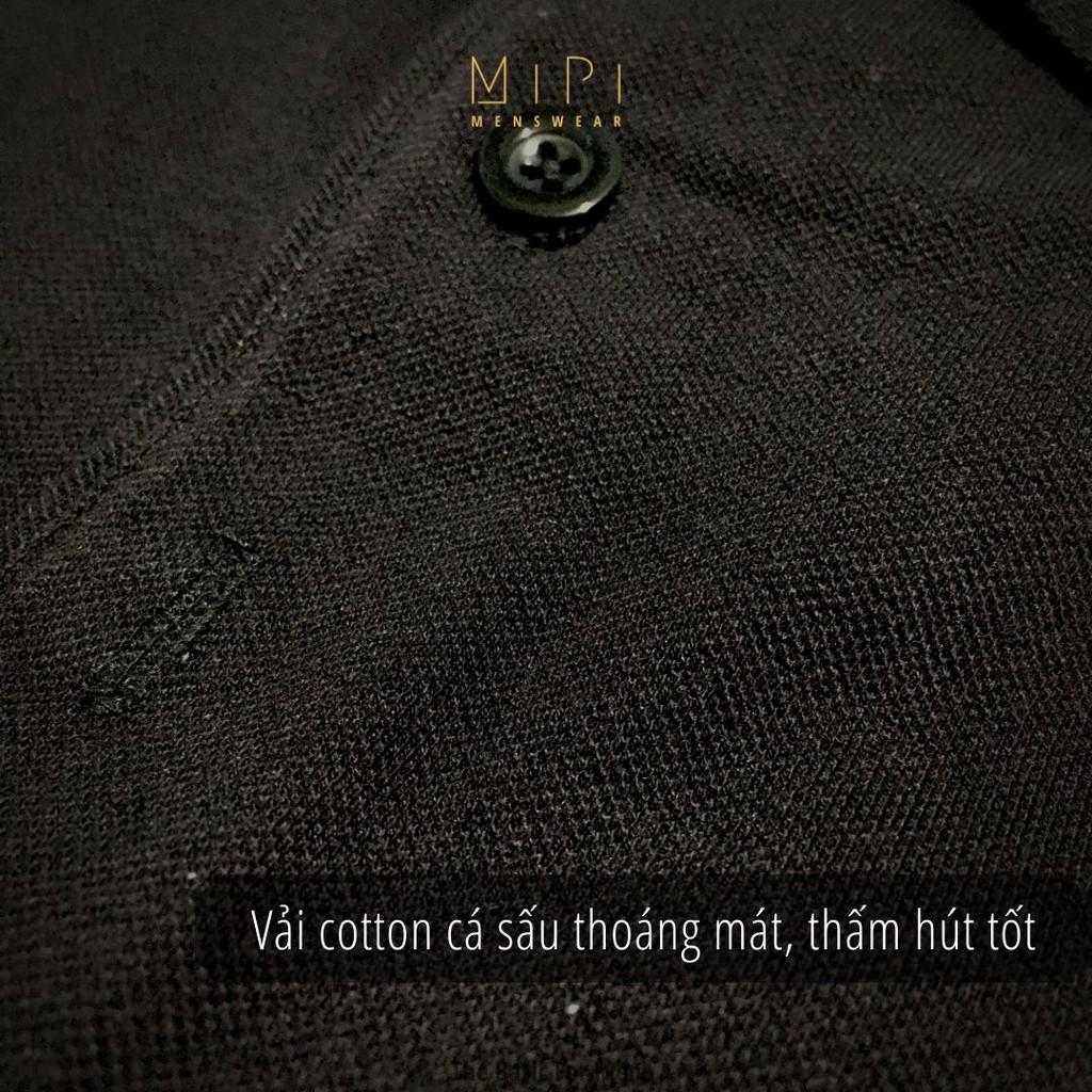 Áo thun cổ bẻ nam tay ngắn, POLO Trắng đen chất cotton thoáng mát, thấm hút tốt, cao cấp cực sang trọng