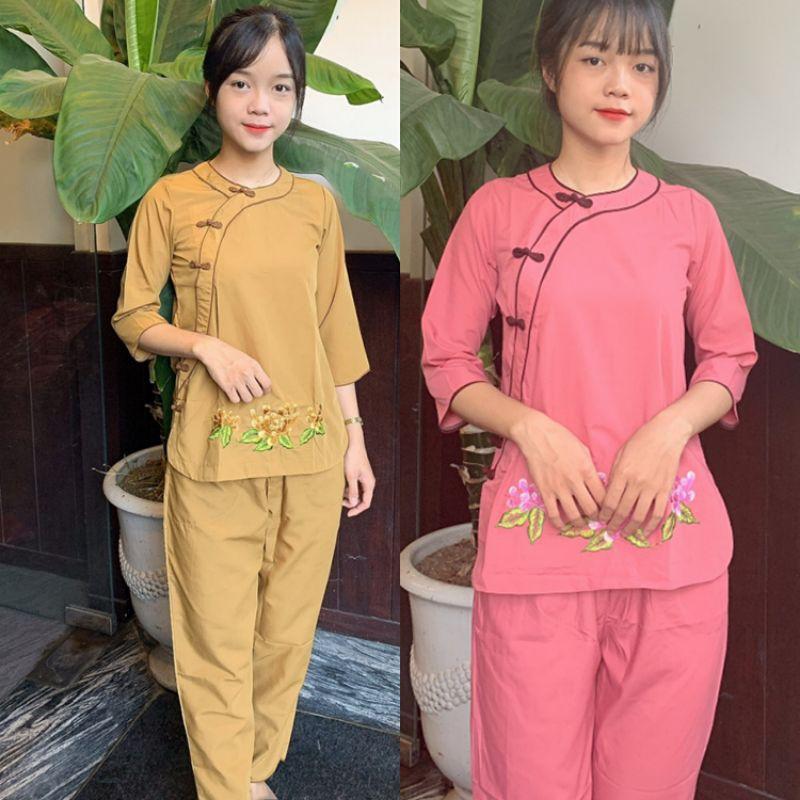đồ lam Đi chùa. viền Đôi