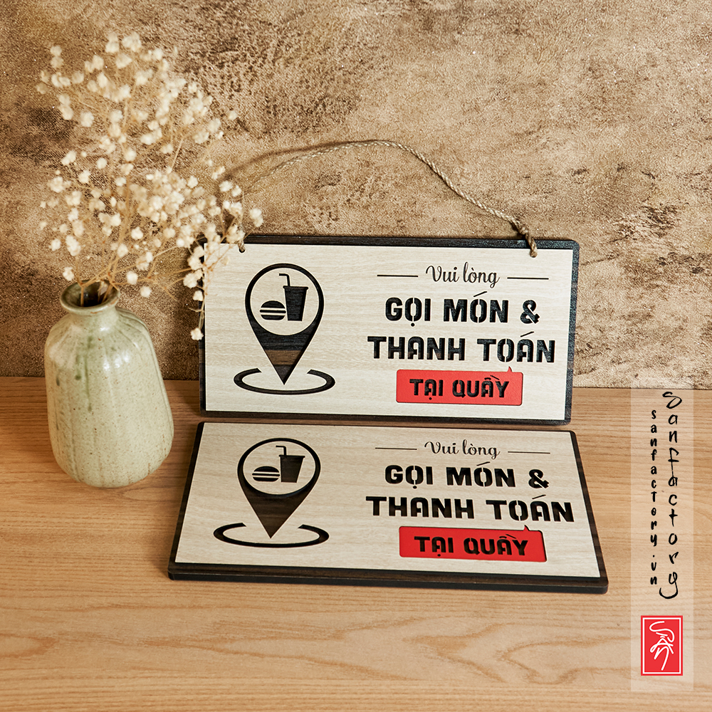 Bảng gỗ gọi món và thanh toán tại quầy SAN-OR02