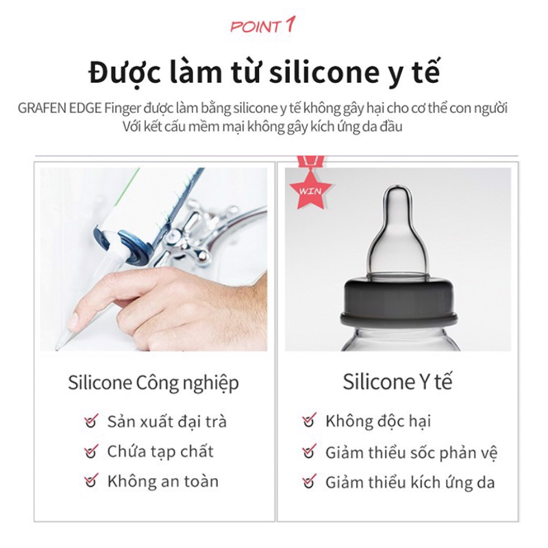 Lược Gội Đầu Đa Năng Grafen Edge Finger chăm sóc da đầu hiệu quả, loại sạch gàu & giảm rụng tóc