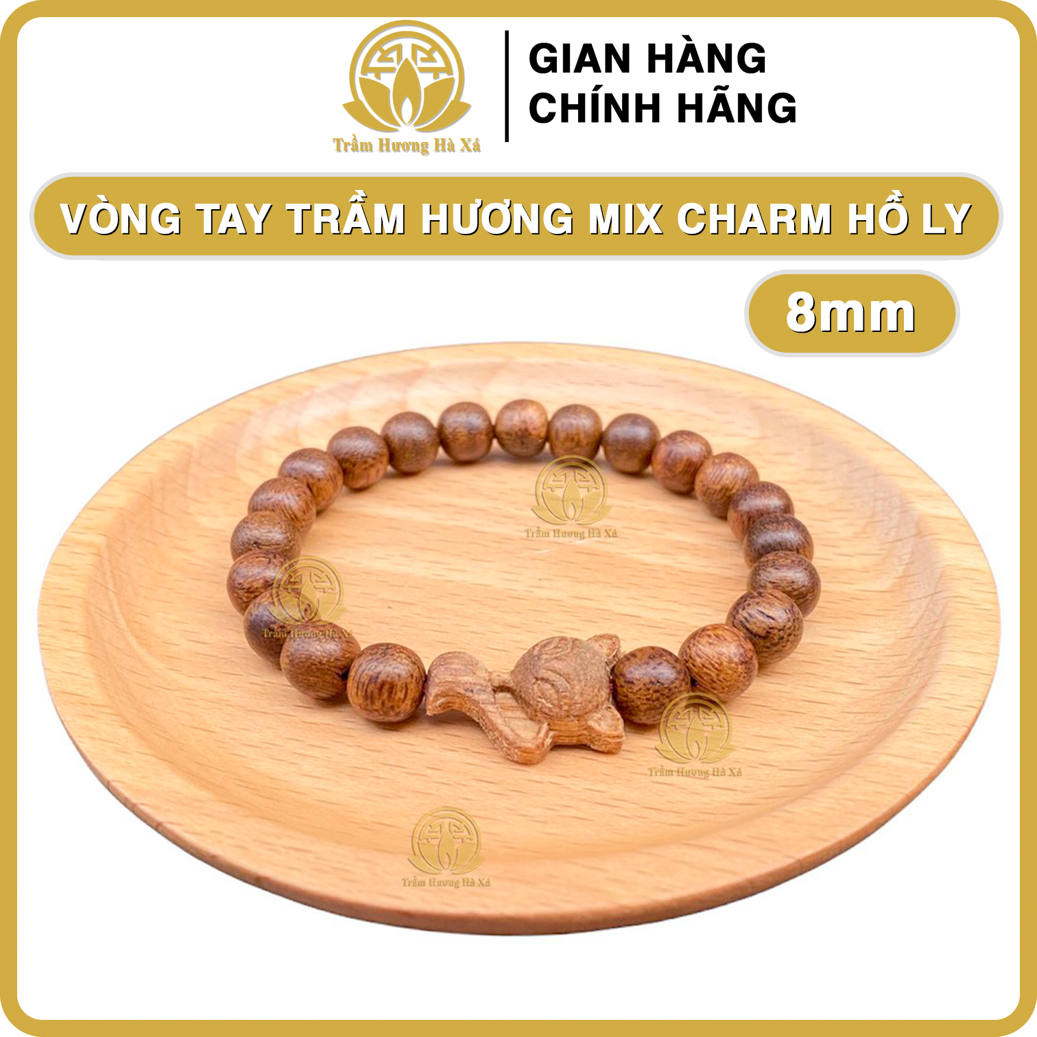 Vòng tay hồ ly phong thủy trầm hương HÀ XÁ vòng đeo tay cặp đôi nam nữ may mắn tài lộc