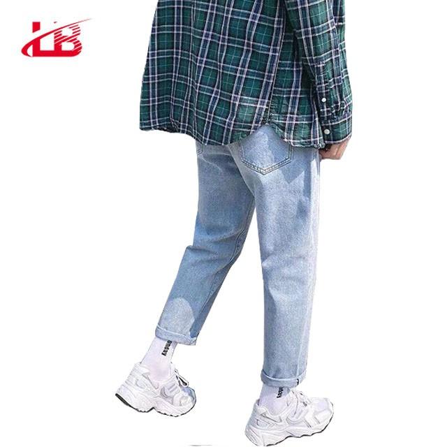 Quần baggy nam LB, vải jean denim cotton, ống rộng dáng suông BGSH4