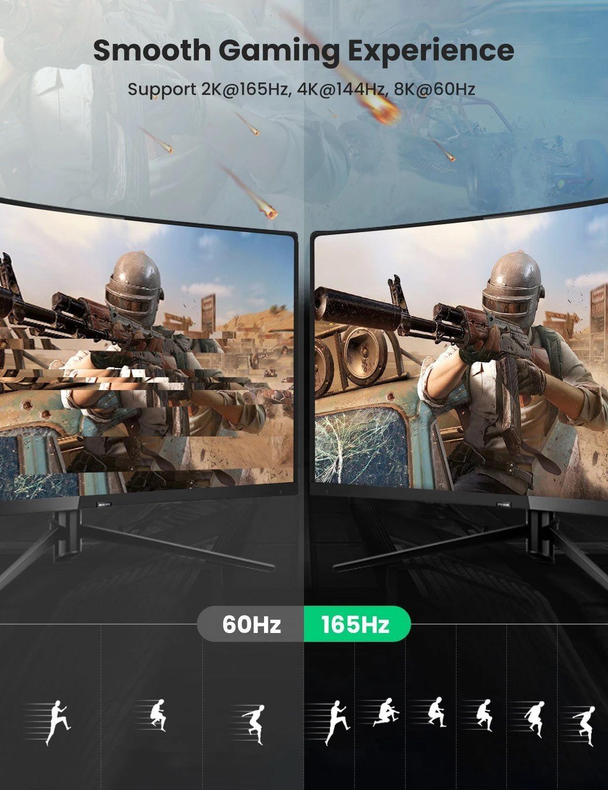 Ugreen UG80390DP114TK 1m 8K 1.4 màu đen cáp dp ra displayport hợp kim bọc lưới chống nhiễu - HÀNG CHÍNH HÃNG