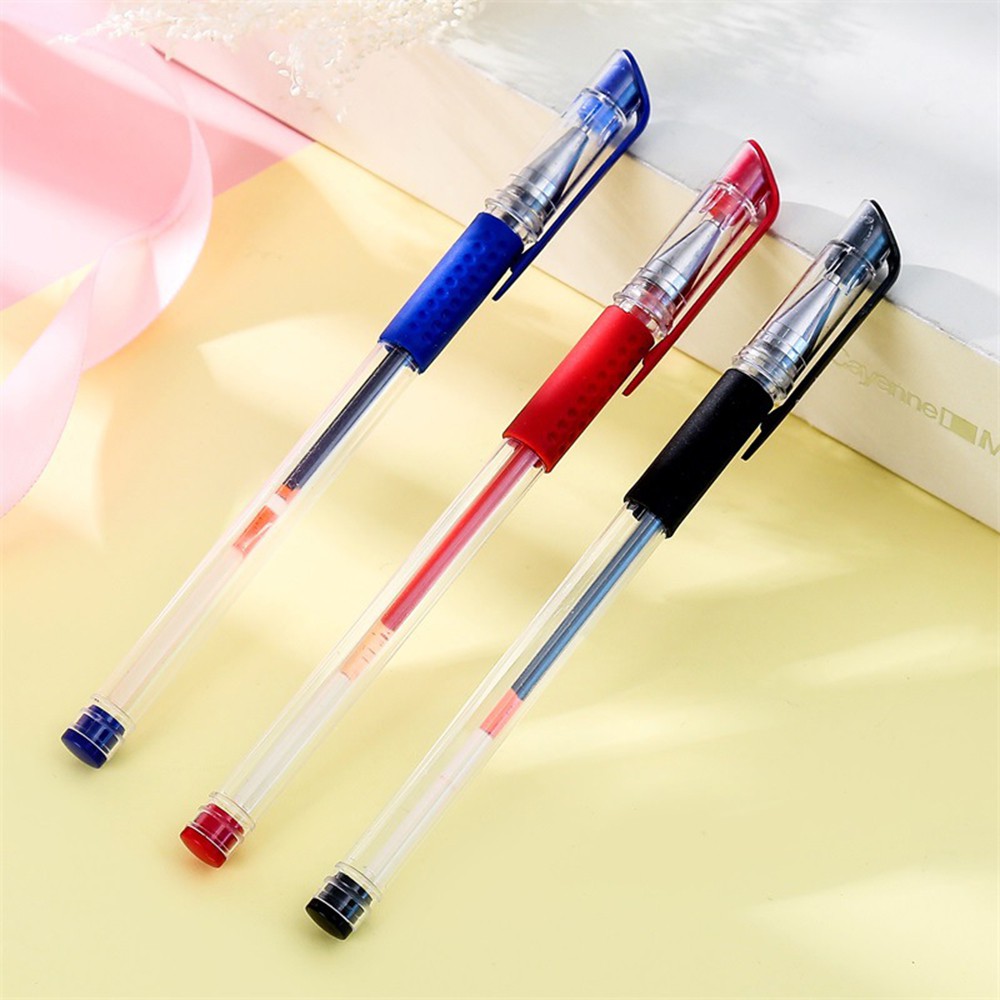 Set 5 bút bi nước văn phòng 0,5mm mực đều nét chữ đẹp đủ màu đen, xanh