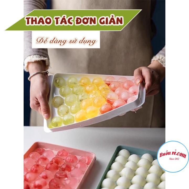 Khay đá bi tròn tủ lạnh 33 viên có nắp đậy Việt Nhật (6978),  Khuôn làm thạch hoa quả hình bi tròn ngộ nghĩnh -br01349