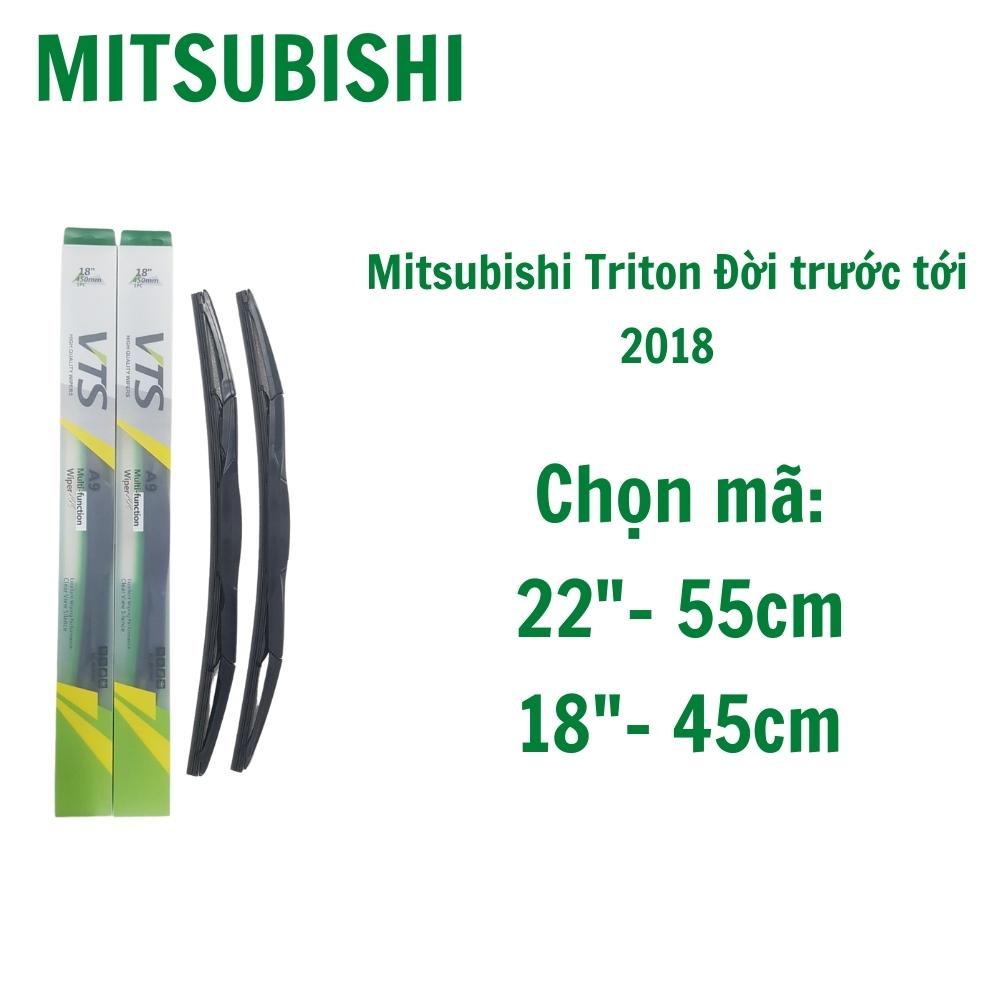 Bộ cần gạt mưa ô tô Mitsubishi Jolie, Mirage, Pajero, Triton, Thanh 3 khúc A9 Lưỡi Silicone