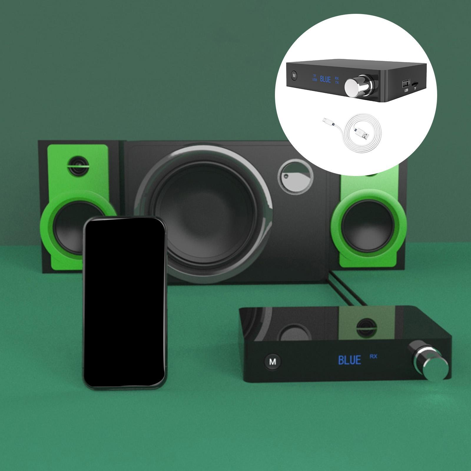 Bluetooth V5.0 Transmitter and Receiver with 3.5mm Jack Adapter for TV Headphones Speaker Car Stereo - Low Latency for HiFi Sound