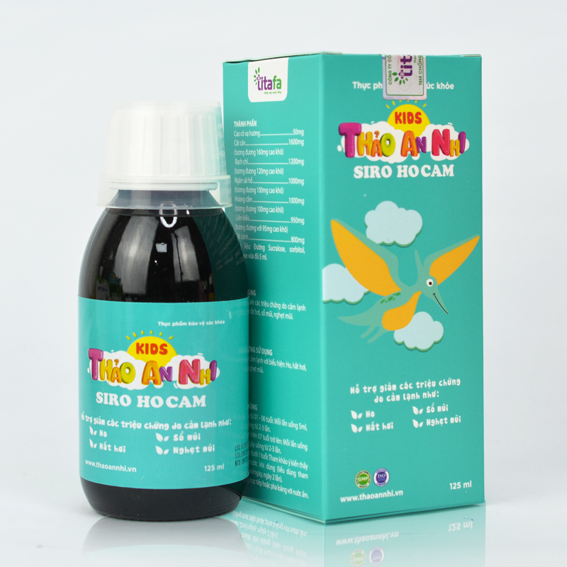 Siro HO CẢM KIDS THẢO AN NHI - Giảm các triệu chứng ho, nghẹt mũi, sổ mũi do cảm lạnh ở trẻ - Chai 125ml