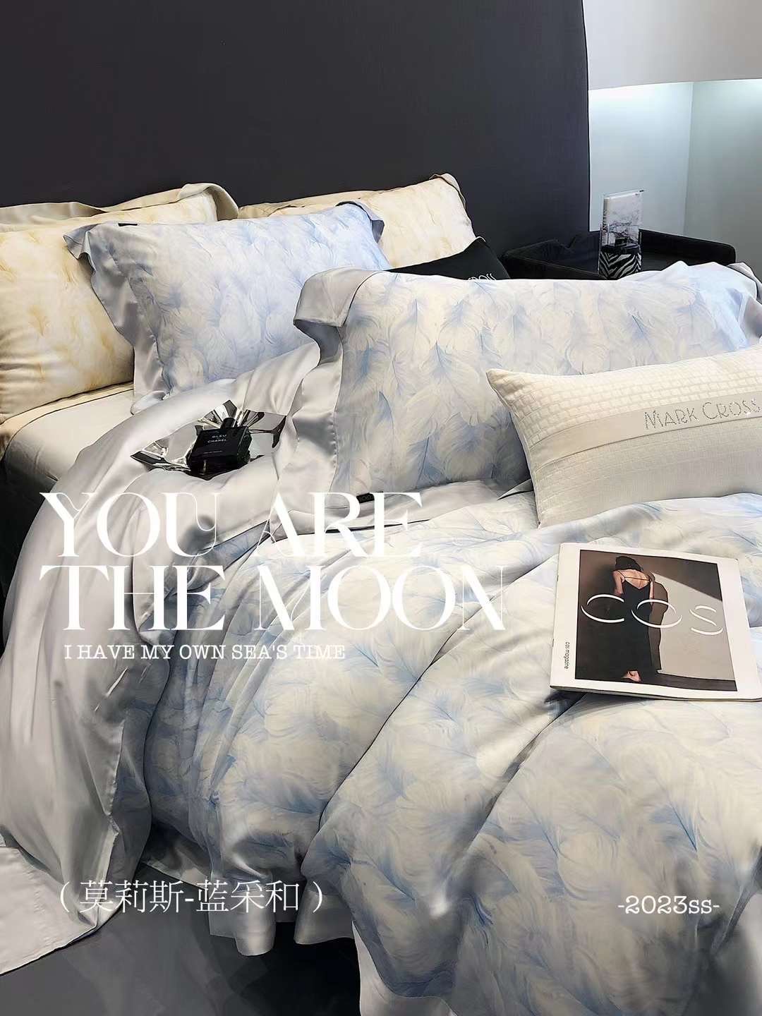 Bộ Chăn Ga Gối Drap Giường Tencel 100s Bộ Chăn Ga Gối Đệm 5 Món Chăn Chần Bông Lụa Nhà Hin Home Bedding