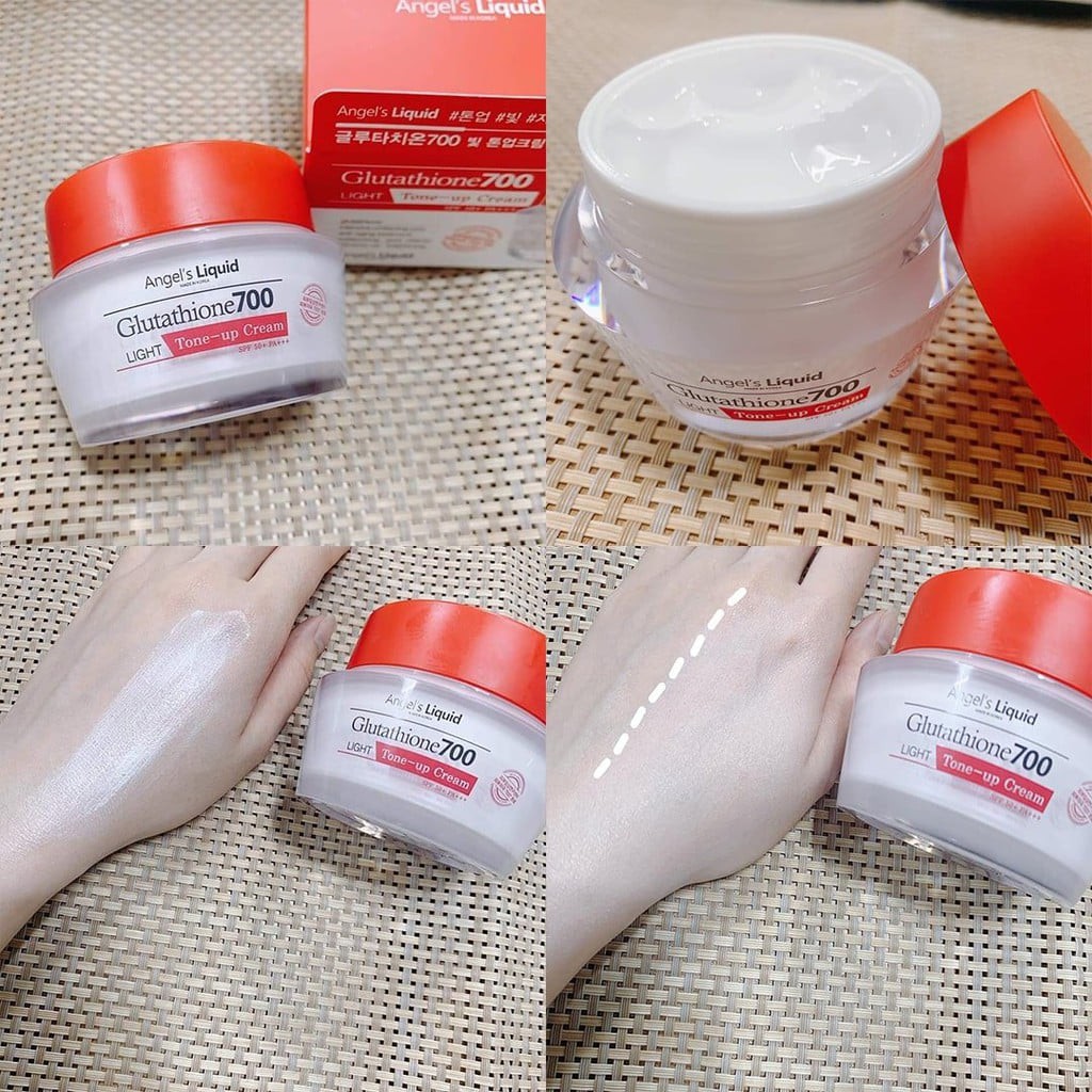 Kem dưỡng ban ngày  trắng sáng da, bật tone Angel’s Liquid Glutathione 700 Light Tone-up Cream SPF50+ PA+++ 50ml + Tặng Kèm 1 Mặt Nạ Trái Cây ( Loại Ngẫu Nhiên)