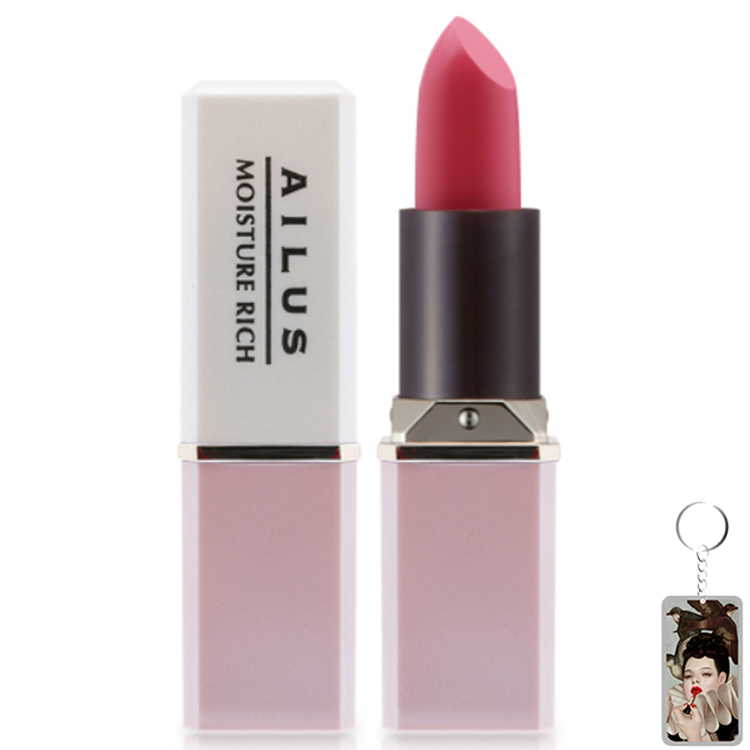 Son thỏi mềm môi Naris Ailus Smooth Lipstick Moisture Rich Nhật Bản 3.7g (#184 Rose Pink) + Móc khóa