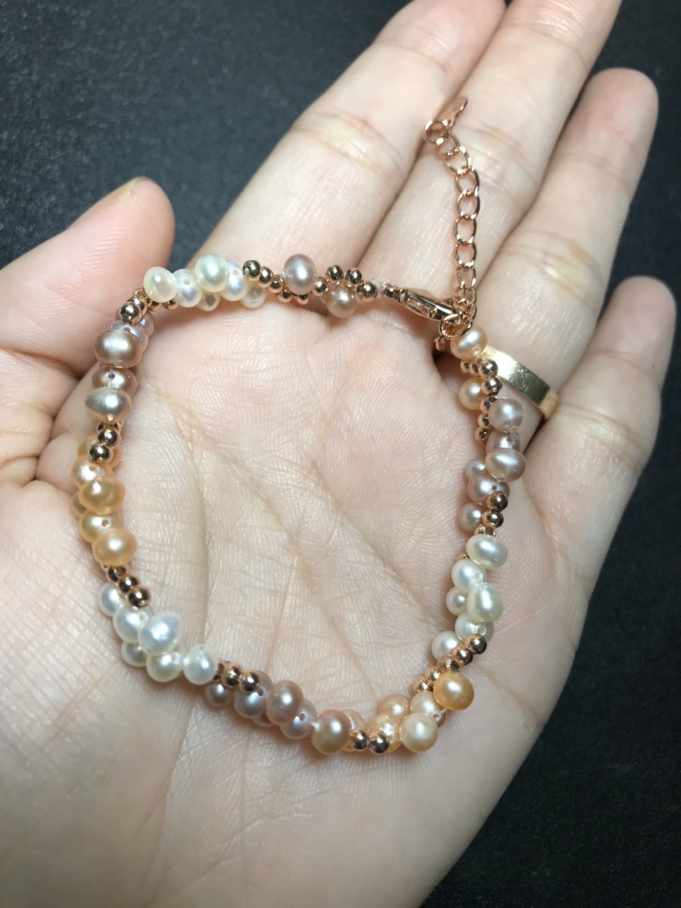 Vòng tay ngọc trai mix charm 925