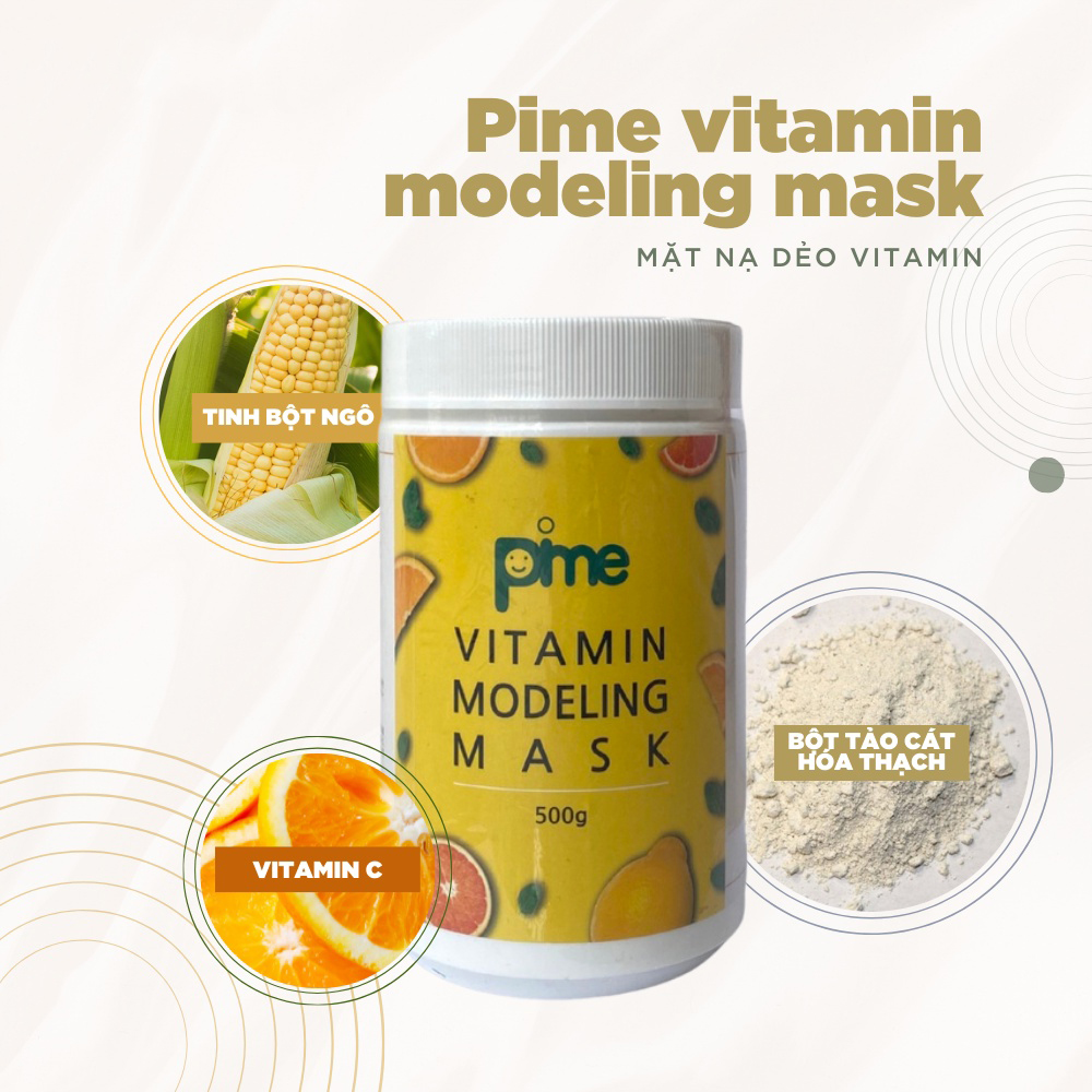 Mặt nạ bột dẻo vitamin trắng da giảm nám Pime modeling mask 500g