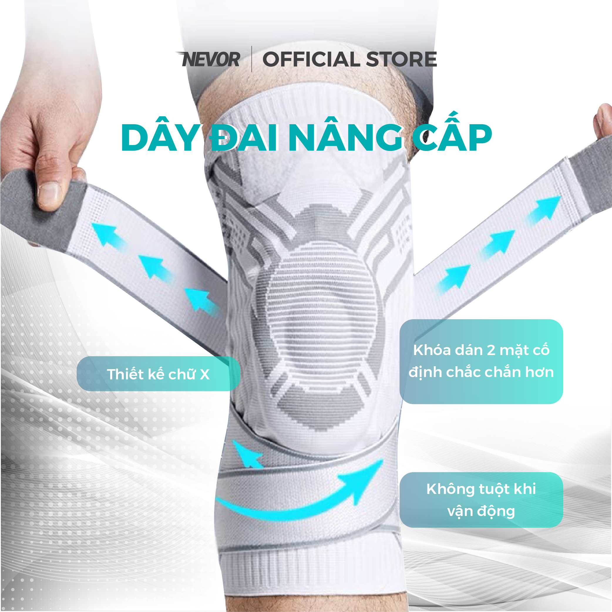 Bó Gối Thể Thao Nevor BDG13 Có Dây Đai Điều Chỉnh, Giúp Hỗ Trợ, Bảo Vệ Và Phòng Ngừa Chấn Thương Khi Đá Bóng, Tập Gym...