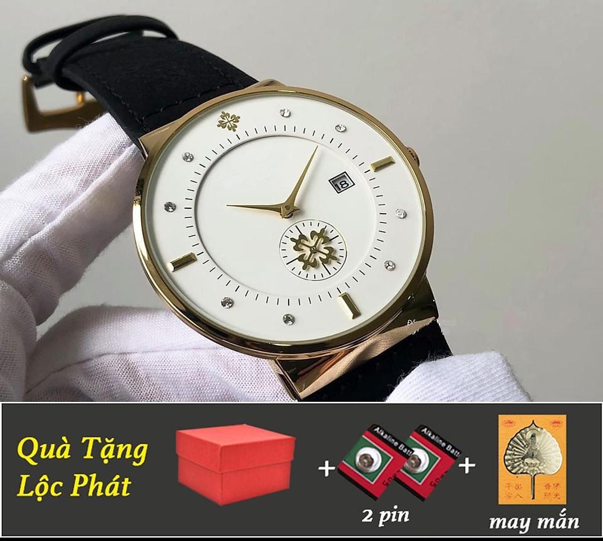 ĐỒNG HỒ NAM DÂY DA CÓ LỊCH CHẠY KIM PHỤ MÁY SIÊU BỀN TẶNG 2 PIN,