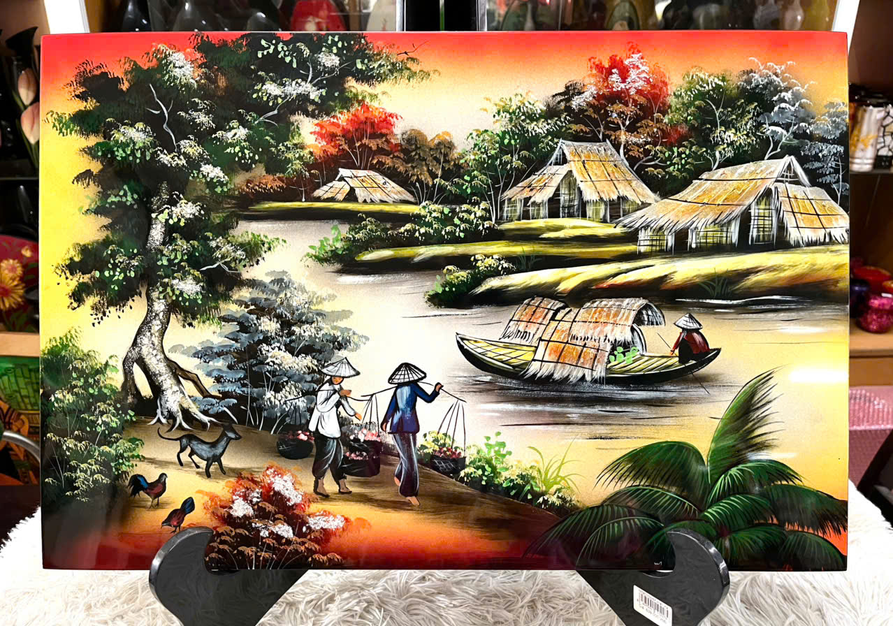Tranh sơn mài - ĐỒNG QUÊ VIỆT NAM - Size 40x60 cm
