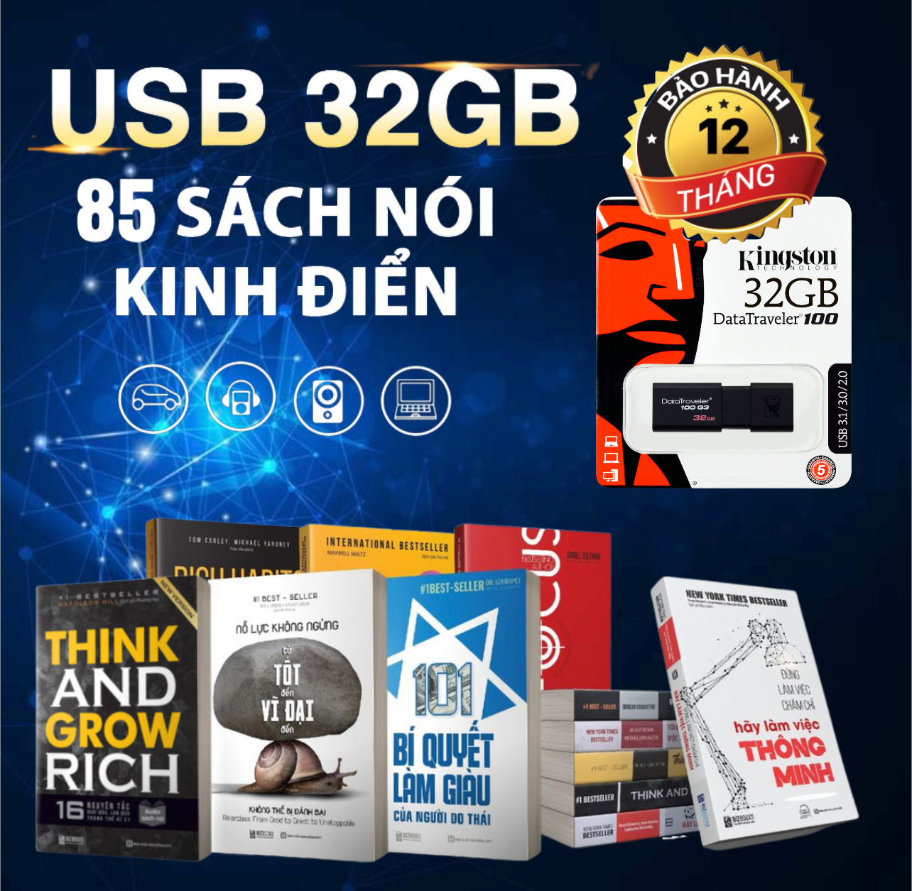 Bộ 85 audio sách kinh doanh hay nhất mọi thời đại, USB sách nói nghe mọi lúc mọi nơi