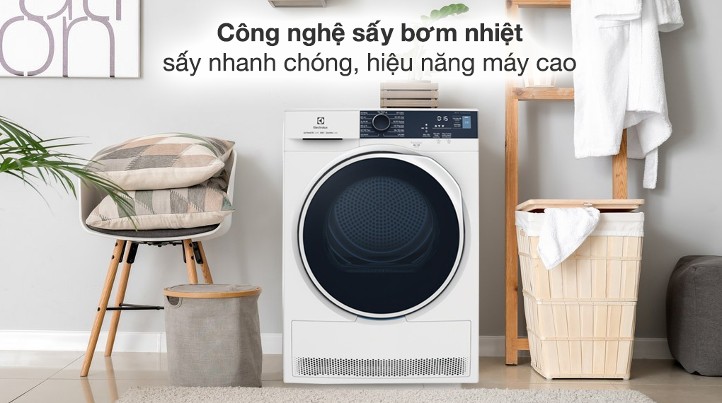 Máy sấy bơm nhiệt LG 9 kg DVHP09W - Hàng chính hãng