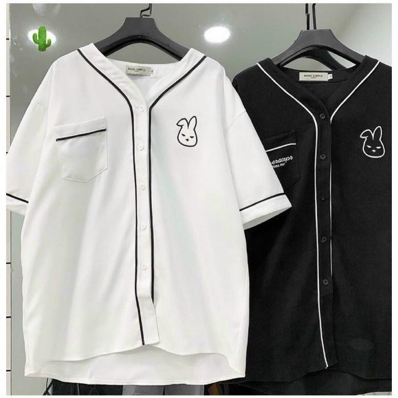 Áo Sơ Mi Tay Lỡ Form Rộng Viền Chỉ Nổi LOGO THÊU Nam Nữ Unisex