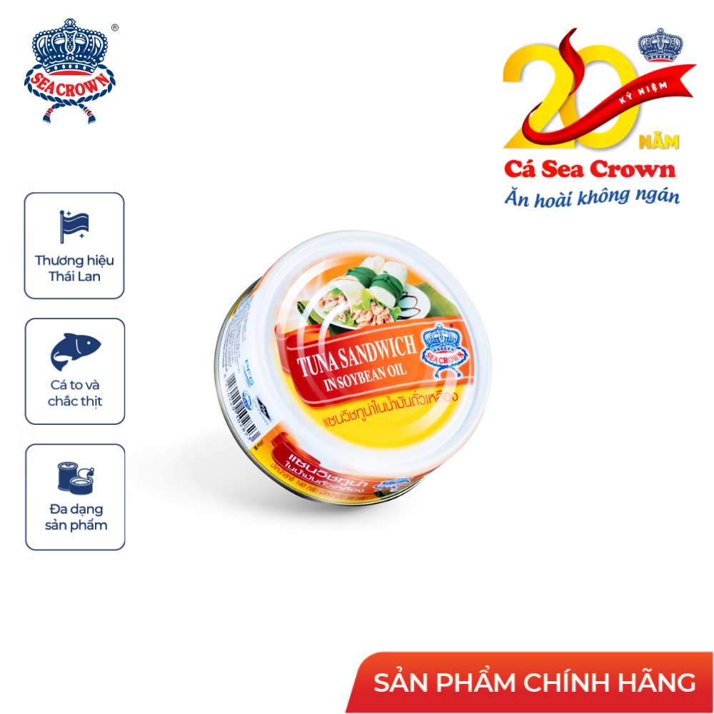 Combo 4 lon cá Ngừ Sea Crown xắt lát ngâm dầu đậu nành
