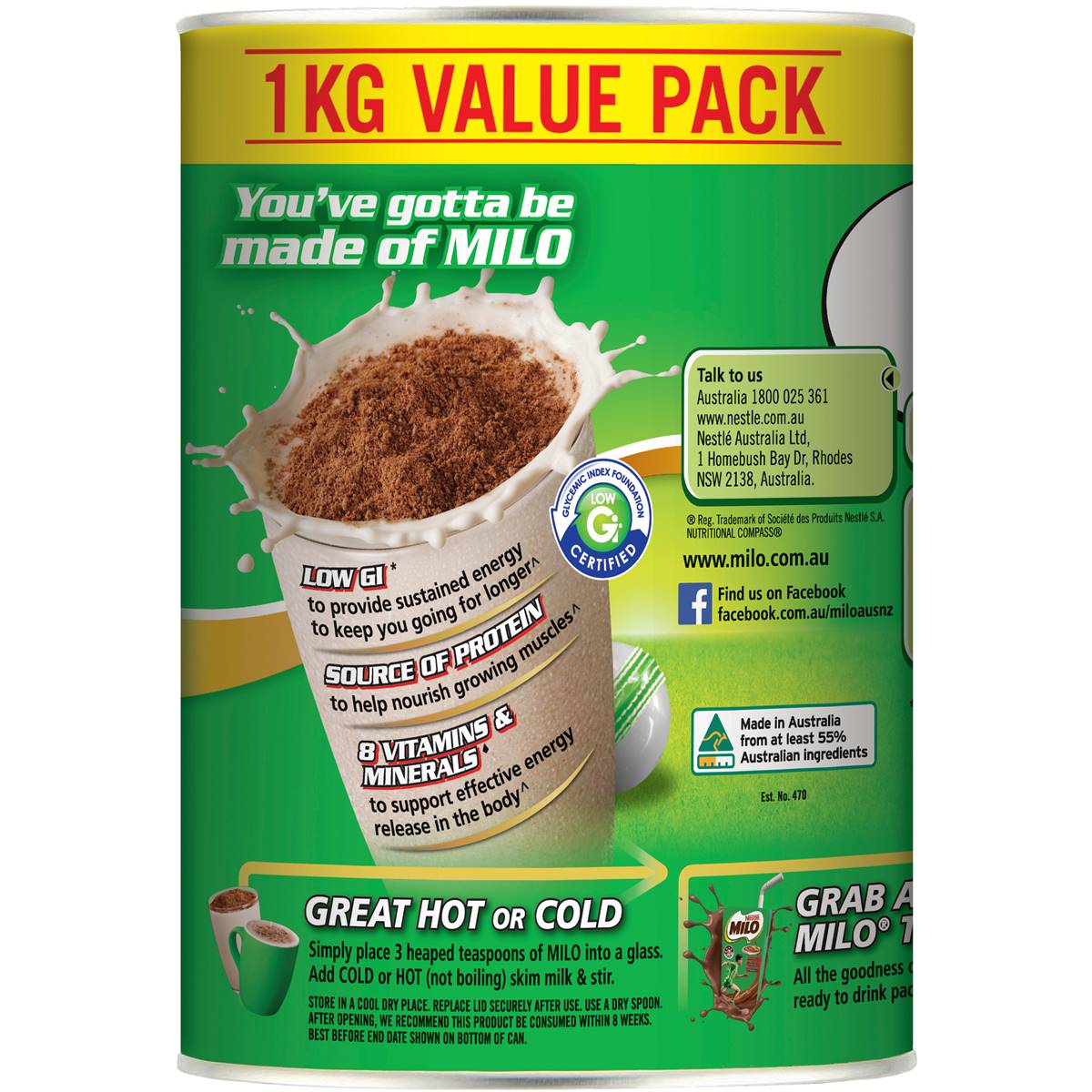 Sữa Milo Nestle chính hãng nội địa Úc 1kg - Phát triển chiều cao, tràn đầy năng lượng - OZ Slim Store