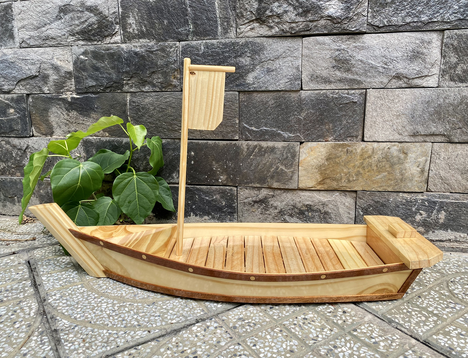 Khay Thuyền Gỗ 63cm Trang Trí Thực phẩm & Sushi - Sashimi Nhật Bản