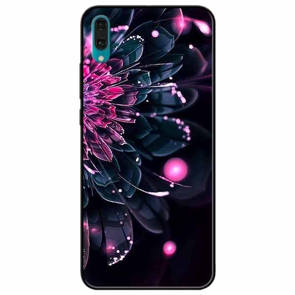 Ốp lưng in cho Huawei Y7 Pro 2019 Mẫu Mẫu Đơn Hồng Đen
