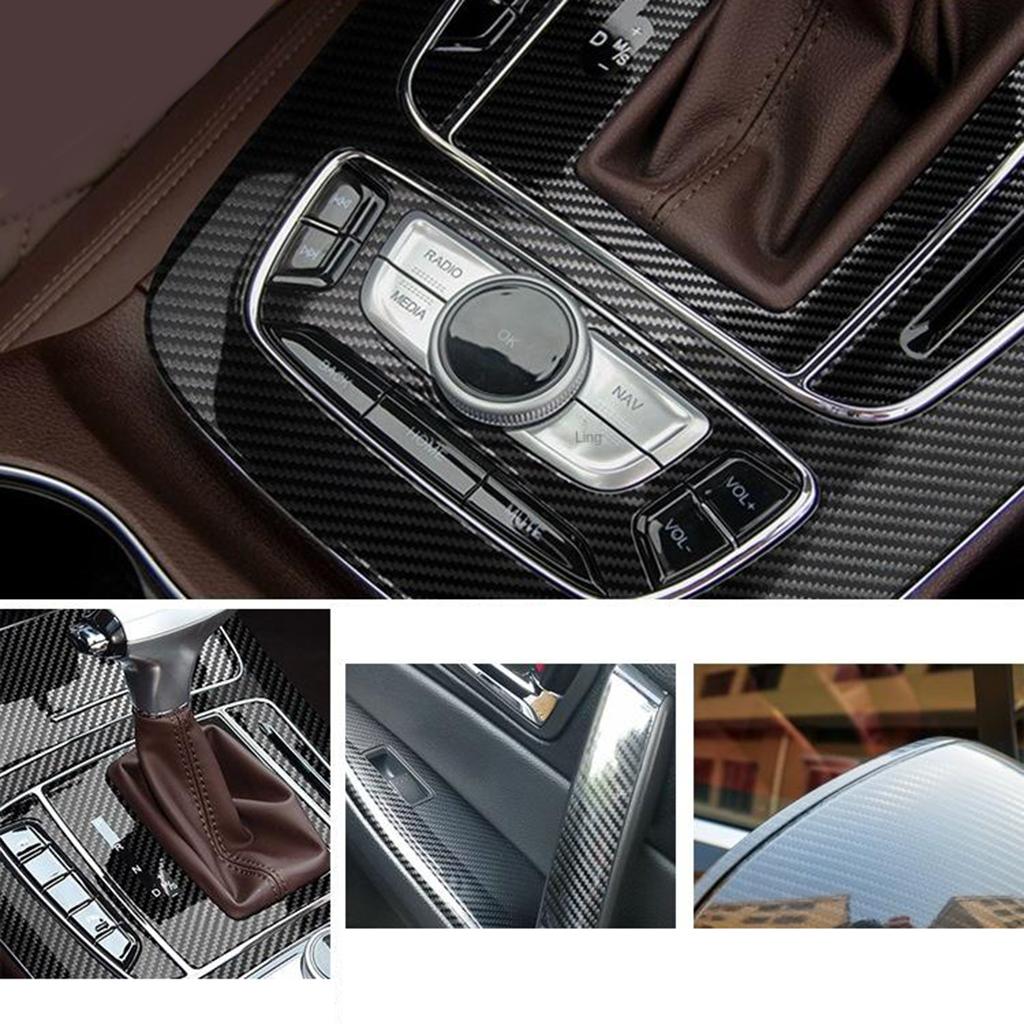 Black Carbon Fiber Film Vinyl Sheet Roll Wrap -30x150cm/11.8x59.1 inch